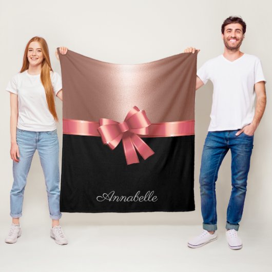 Couverture Polaire Rose Foil et Bow (En situation)