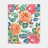 Couverture Polaire Rose Garden Bloom Design (Devant)