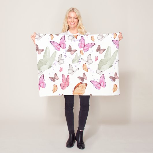 Couverture Polaire rose gold butterfly (En situation)