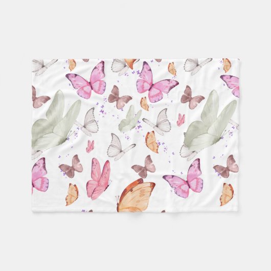 Couverture Polaire rose gold butterfly (Devant (Horizontal))