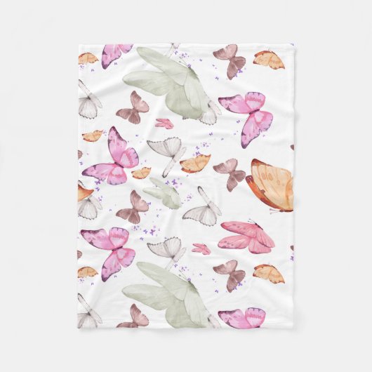 Couverture Polaire rose gold butterfly (Devant)