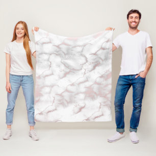 Couverture Polaire Rose Gold Rose Marbre Moderne Chic Tendance