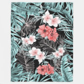 Couverture Polaire Rose Gold Tropical Botanical Island Paradise Chic (Devant)