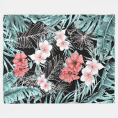 Couverture Polaire Rose Gold Tropical Botanical Island Paradise Chic (Devant (Horizontal))