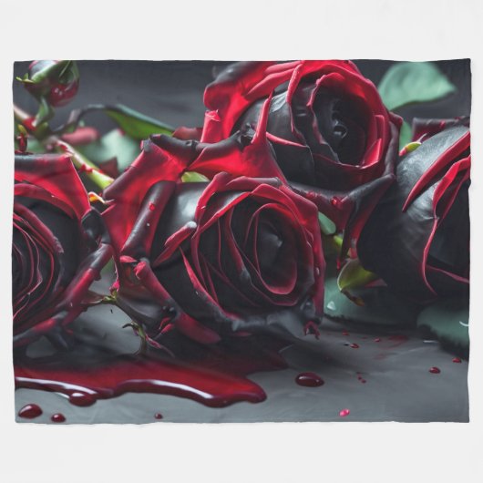 Couverture Polaire Rose gothique (Devant (Horizontal))