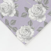 Couverture Polaire Rose Jardin Monogramme Lavande (Coin)