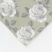 Couverture Polaire Rose Jardin Monogramme Sage Vert (Coin)