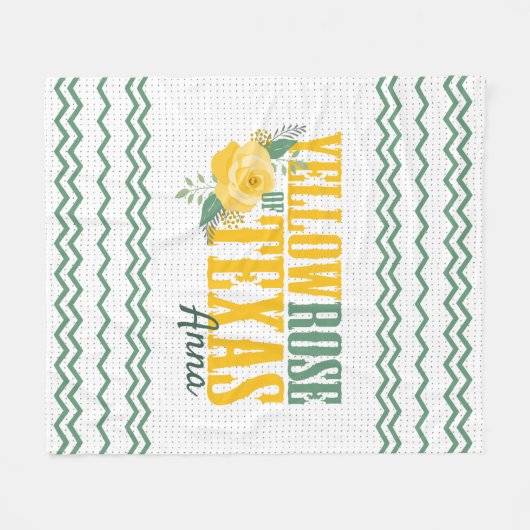 Couverture Polaire Rose jaune du Texas - Rose unique (Devant (Horizontal))