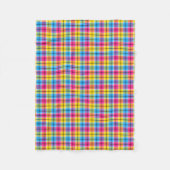 Couverture Polaire rose, jaune et bleu clair plaid (Devant)