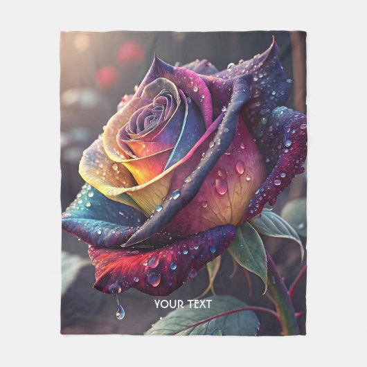 Couverture Polaire Rose jaune mignonne Imaginaire (Devant)