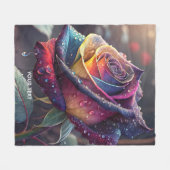 Couverture Polaire Rose jaune mignonne Imaginaire (Devant (Horizontal))