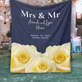 Couverture Polaire Rose jaune Mme. & M. Bridal Couple Mariage Cadeau