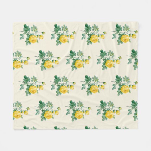 Couverture Polaire Rose jaune vintage (Devant (Horizontal))