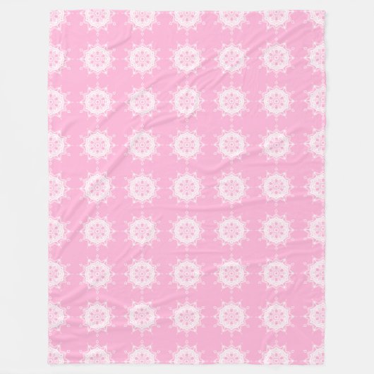 Couverture Polaire Rose Mandala (Devant)