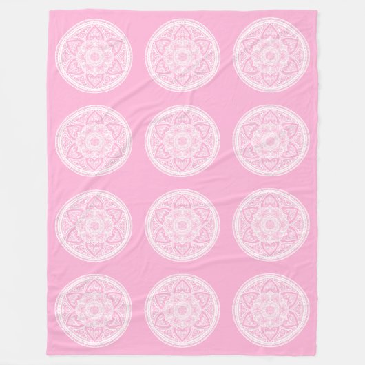 Couverture Polaire Rose Mandala (Devant)