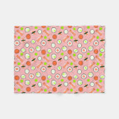 Couverture Polaire Rose mignon de motif de sushi (Devant (Horizontal))