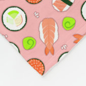 Couverture Polaire Rose mignon de motif de sushi (Coin)