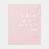 Couverture Polaire Rose moderne Ajoutez votre propre citation (Devant)