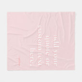 Couverture Polaire Rose moderne Ajoutez votre propre citation (Devant (Horizontal))