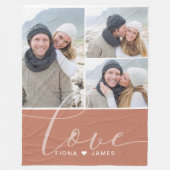 Couverture Polaire Rose moderne Dusty Photos Amour Personnalisé (Devant)