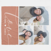 Couverture Polaire Rose moderne Dusty Photos Amour Personnalisé (Devant (Horizontal))