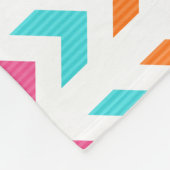 Couverture Polaire Rose moderne, orange, motif géométrique de flèche (Coin)