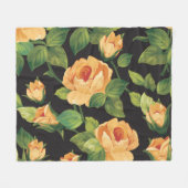 Couverture Polaire Rose, motifs floraux sans soudure. (Devant (Horizontal))