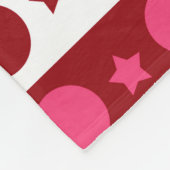 Couverture Polaire Rose noir blanc Cercle Étoiles rayures Design (Coin)