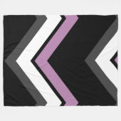 Couverture Polaire Rose, noir, gris et blanc Chevron (Devant (Horizontal))