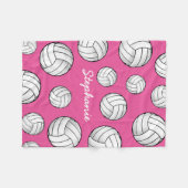 Couverture Polaire Rose nommé fait sur commande de volleyball (Devant (Horizontal))