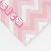 Couverture Polaire Rose nommé personnalisé Chevron de typographie (Coin)