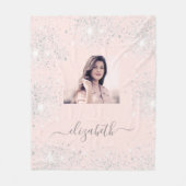 Couverture Polaire Rose or blush argent parties scintillant photo nom (Devant)