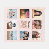Couverture Polaire Rose or blush photo collage nom 30e anniversaire (Devant (Horizontal))