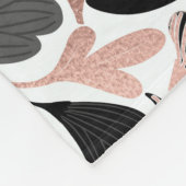Couverture Polaire Rose or noir feuille florale Motif d'illustration (Coin)