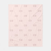 Couverture Polaire Rose or rousse monogramme initiales motif (Devant)