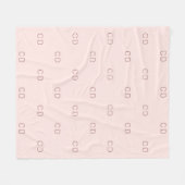 Couverture Polaire Rose or rousse monogramme initiales motif (Devant (Horizontal))