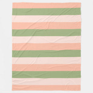 Couverture Polaire Rose Orange Vert rayé Élégant Moderne tendance
