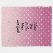 Couverture Polaire Rose Pâle Or Cœurs Ombré (Devant (Horizontal))