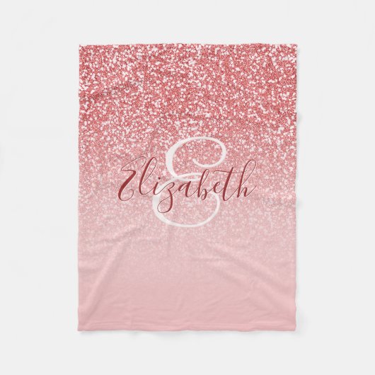 Couverture Polaire Rose Parties scintillant or Blush Ombre personnali (Devant)
