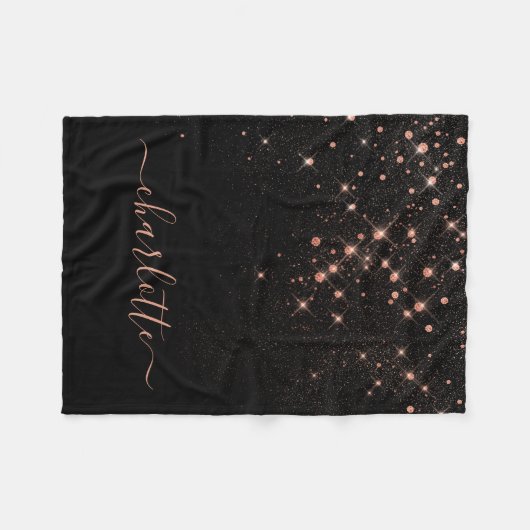 Couverture Polaire Rose Parties scintillant Or Élégant Script glamour (Devant (Horizontal))