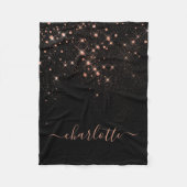Couverture Polaire Rose Parties scintillant Or Élégant Script glamour (Devant)