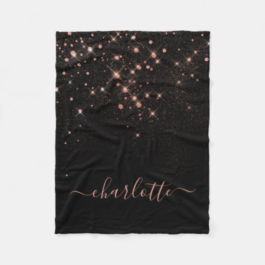 Couverture Polaire Rose Parties scintillant Or Élégant Script glamour (Devant)