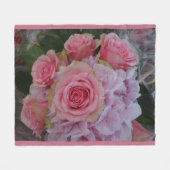 Couverture Polaire Rose Pastel et Hydrangea Fleece Blanket (Devant (Horizontal))