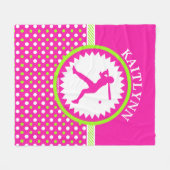 Couverture Polaire Rose personnalisé du base-ball - pois vert (Devant (Horizontal))