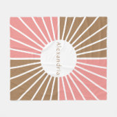 Couverture Polaire Rose personnalisé et Brown (Devant (Horizontal))