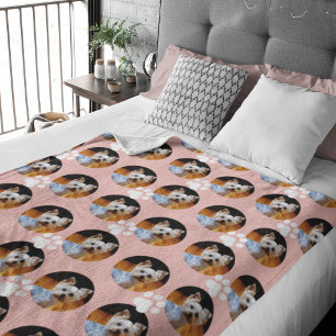 Couverture Polaire Rose photo moderne Pet Lover Pet or avec Empreinte