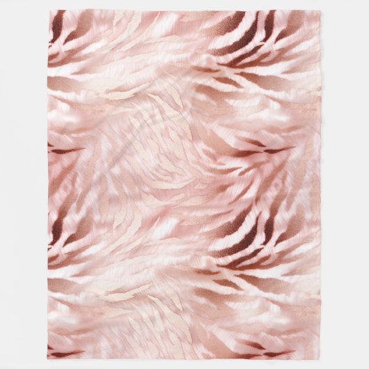 Couverture Polaire Rose rose blanc Zebra Animal (Devant)