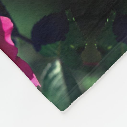 Couverture Polaire Rose rose en fleurs complètes Motif (Coin)