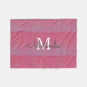 Couverture Polaire Rose Rose Or Ombre Girl Monogramme Nom initial (Devant (Horizontal))