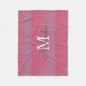 Couverture Polaire Rose Rose Or Ombre Girl Monogramme Nom initial (Devant)